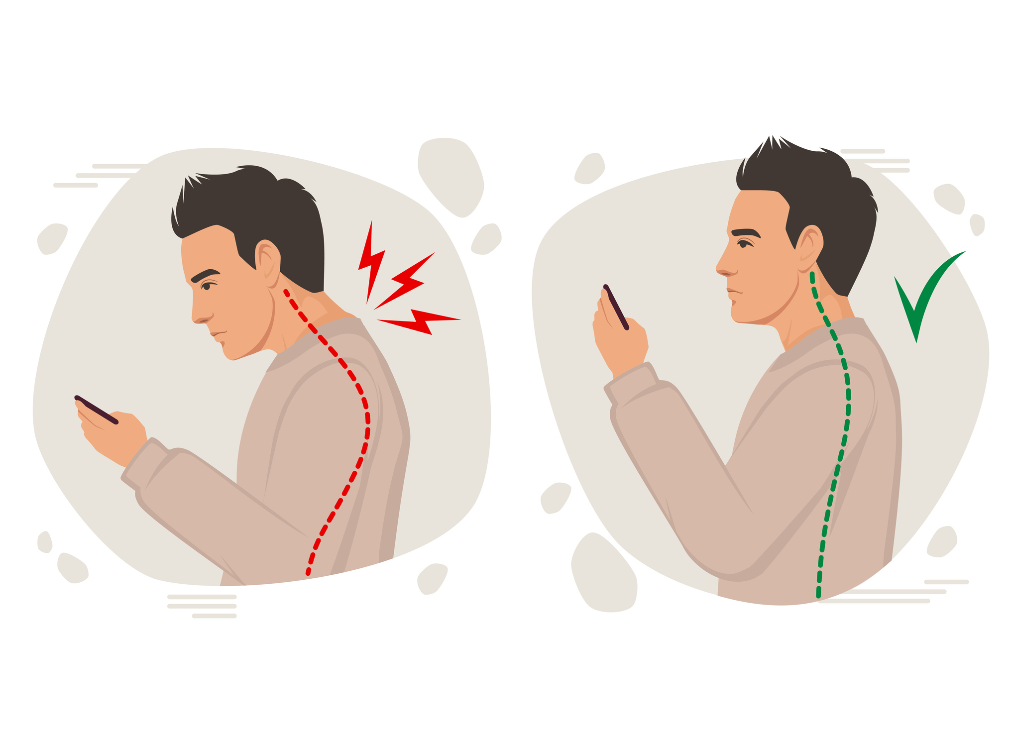Proper posture while using a smartphone