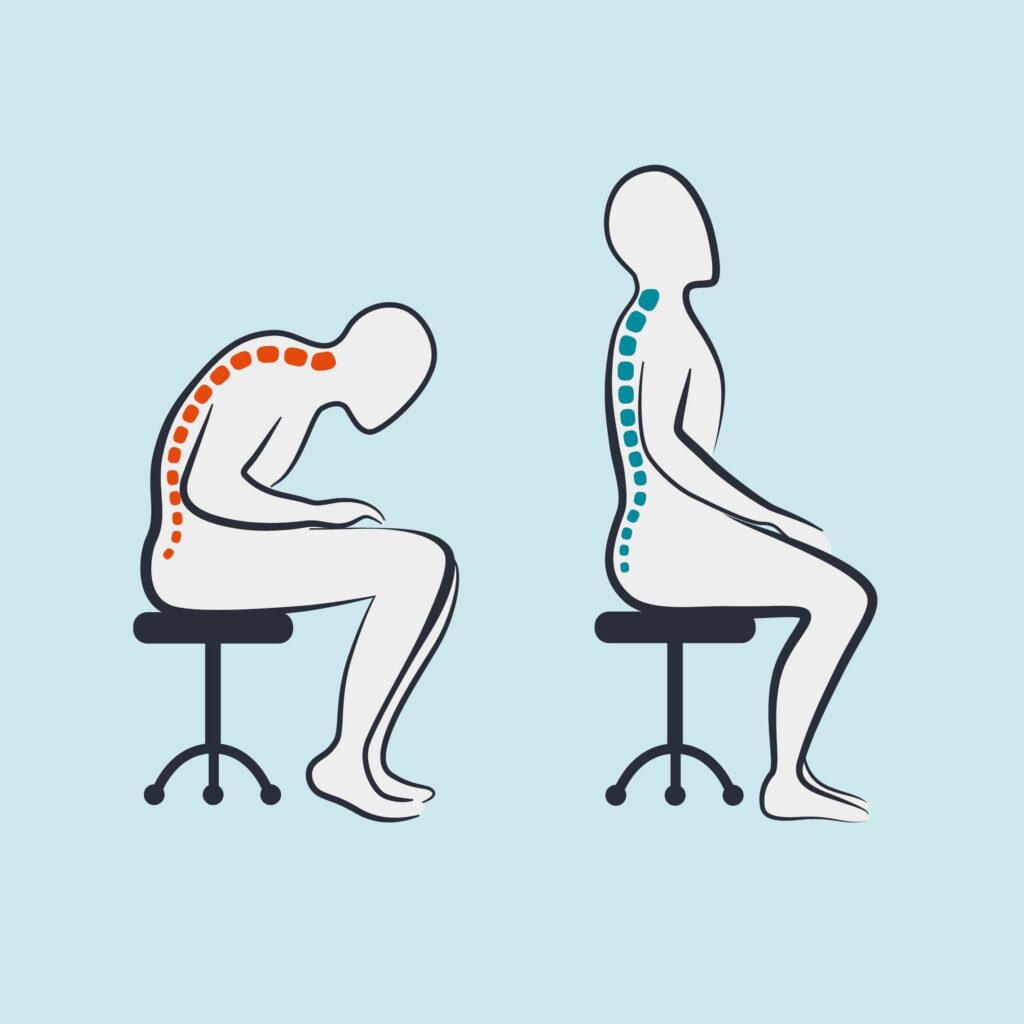 Improve-Posture-and-Breathing-with-the-Alexander-T-1 Comparison of poor and good sitting posture